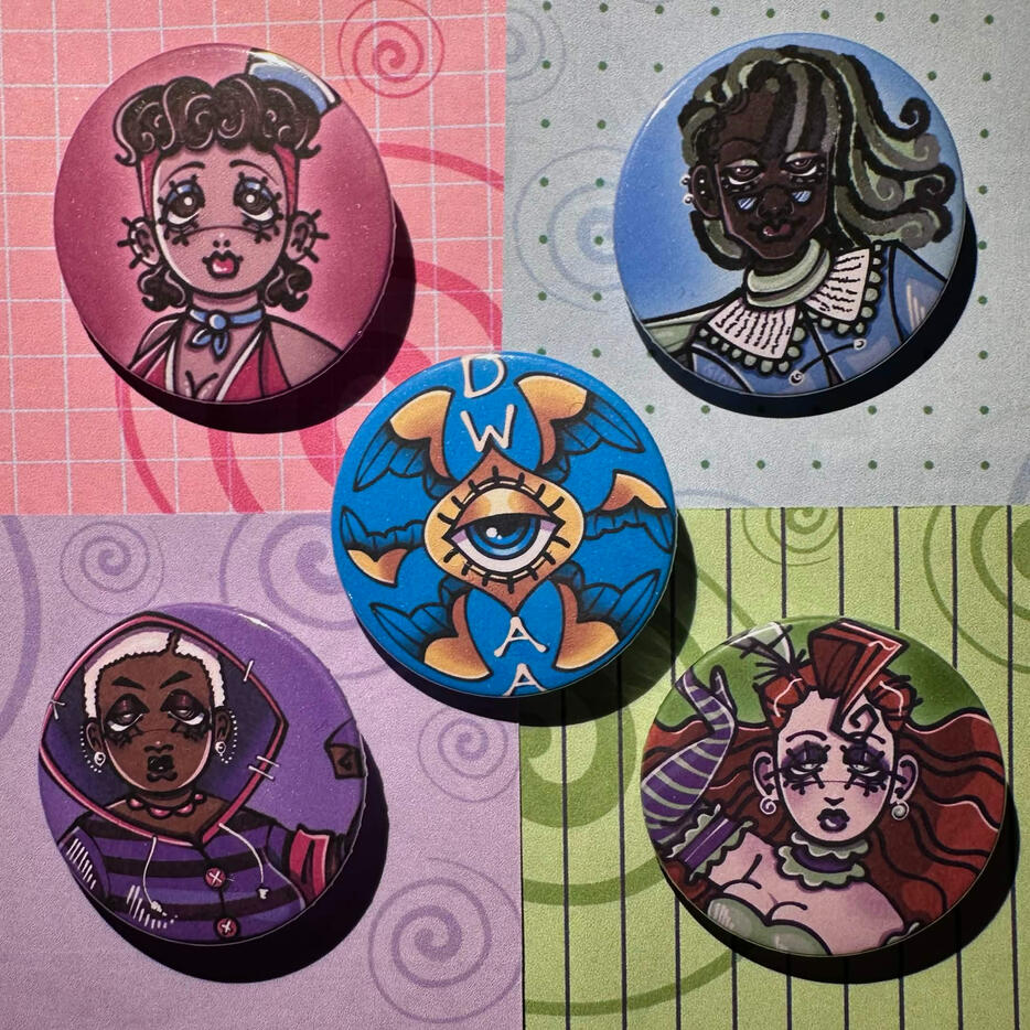 DWAA Character Pin Badges